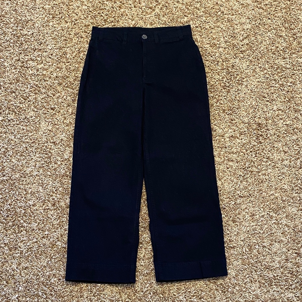Women’s Black High Waisted Wide Legged Cropped Pants